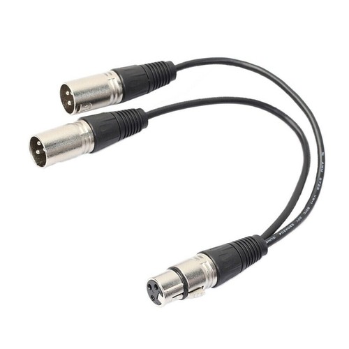 3Pin XLR Female Jack To Dual 2 Male Plug Y Splitter Cable Adapter Microphone - Picture 7 of 11