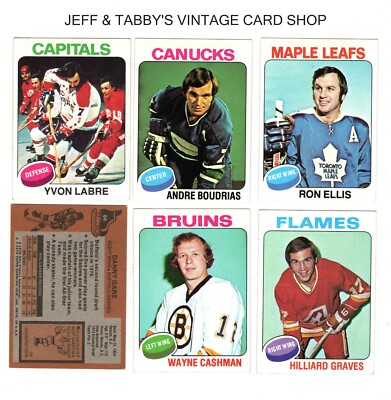 1975-76 TOPPS HOCKEY 159-330 / SEE DROP DOWN MENU FOR CARD YOU WILL RECEIVE.