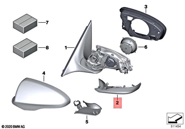 Genuine OEM Door Mirror Cover for BMW 51168050477 for sale online 