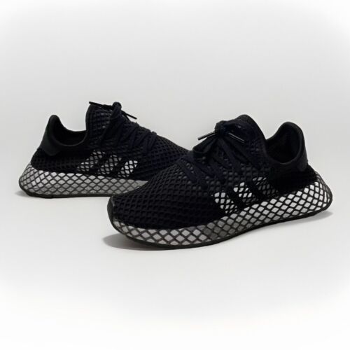Adidas Deerupt Runner Trainers Black Mesh Running Sneaker Shoes Men’s Sz 5.5