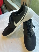 Nike Roshe AA1837 001 Black White Golf Soft Spikes Sneakers Shoes Men's 11.5