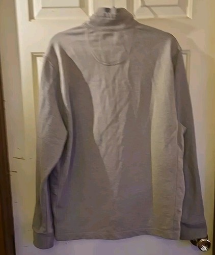 Greg Norman Tasso Elba Sweater Mens L 1/4 Zip Pullover Gray Mock Neck Mint Cond - Picture 6 of 6