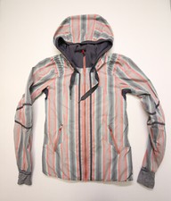 Lululemon Run Reflection Hooded Track Jacket Alarming Ombre Coal Striped 2 READ