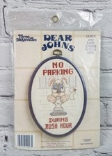 Vintage Sealed 3 Needles Dear Johns Cross Stitch Kit Bunny Made In USA