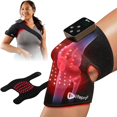 Red Light Therapy Knee Brace - Portable Infrared Device for Pain Relief Stiffnes