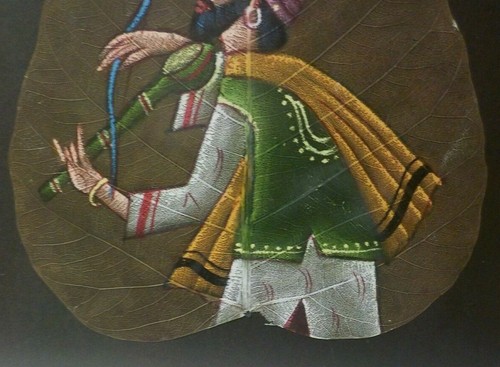Unusual Original Oil Painting on Natural Leaf, Middle-Eastern Style - Picture 6 of 8