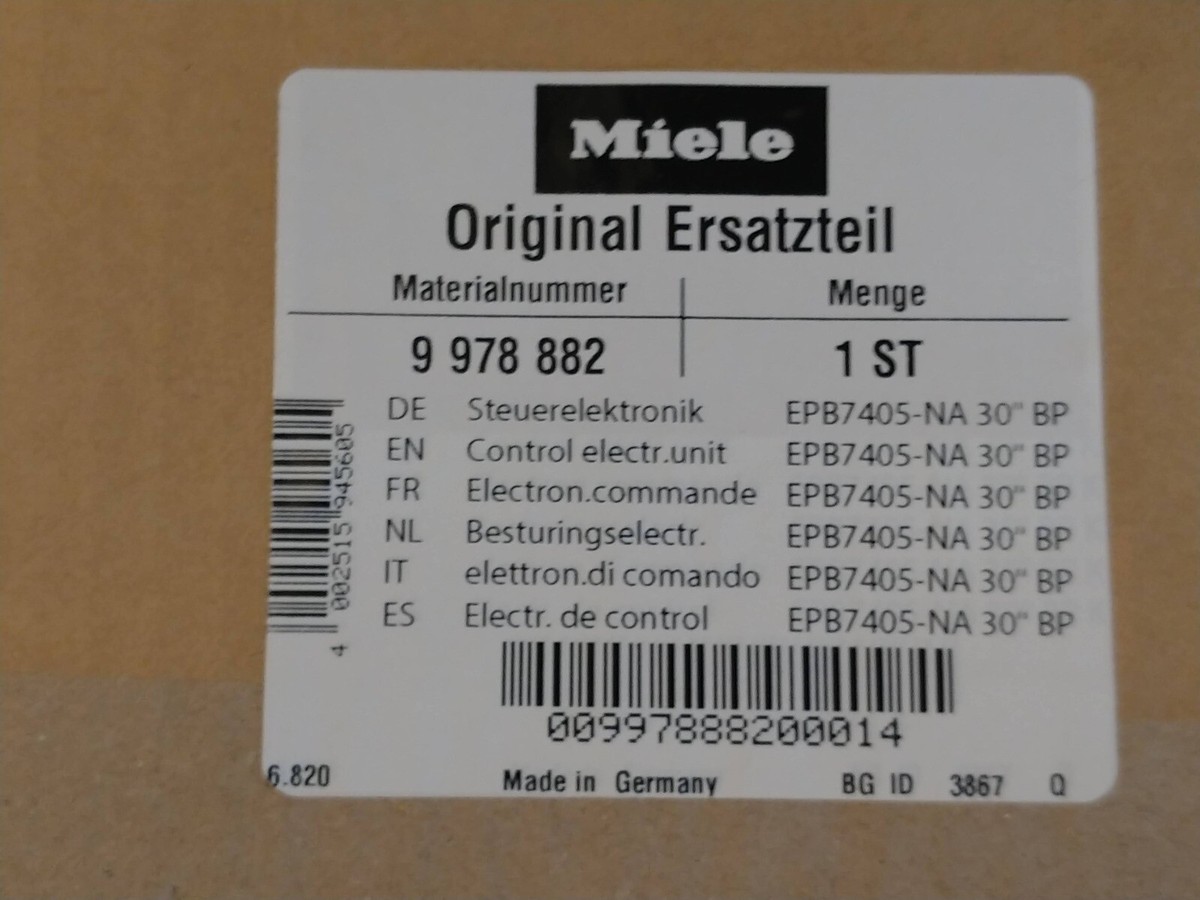 Miele Electric Control Unit Screen 9978882 New, EPB7605 200812