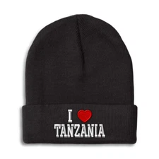 Beanies for Men I Love Tanzania I Love Winter Hats for Women Acrylic Skull Cap