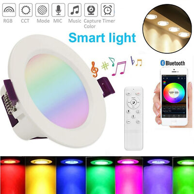 Led Decken-Einbauleuchte RGB+warmweiß+Kaltweiß 230V mit Fernbedienung dimmbar 9W