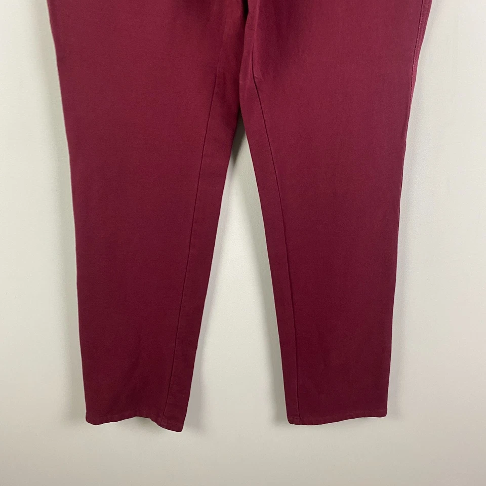 Quacker Factory DreamJeannes Pants w/Jeweled Pockets Size 12 Red Pull On - Image 3 of 4