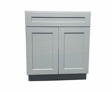 36" Light Grey Shaker Single Bathroom Vanity Base Cabinet 36" W x 21" D x 34.5"H
