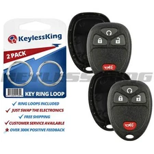 2 New Replacement Keyless Entry Remote Key Fob Shell Case Pad Fix for 15114374