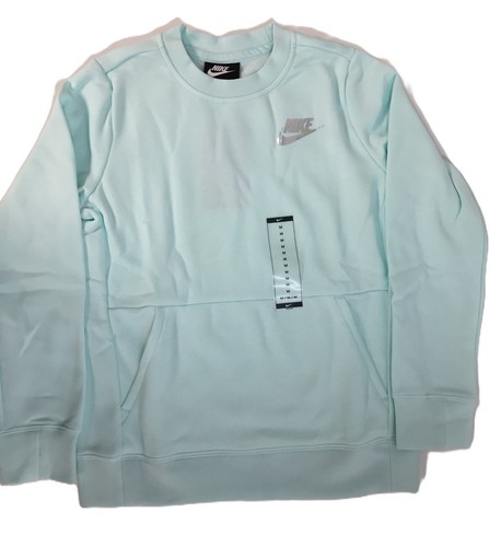NIKE CZ4628 336 Girls Kids Fleece MINT Green Kangaroo Pouch Sweat Top Size M - Picture 4 of 16