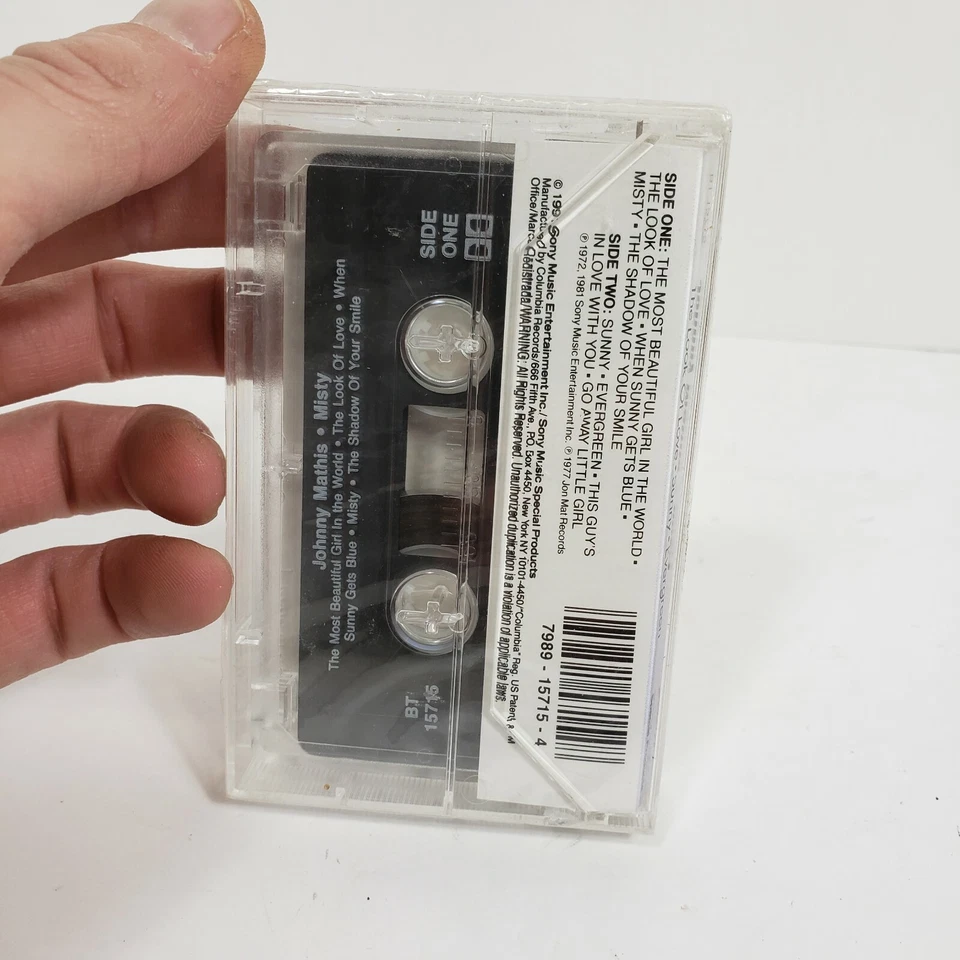 Johnny Mathis SONY Music MISTY Cassette Tape Vintage 1991 Evergreen New Sealed - Image 3 of 3
