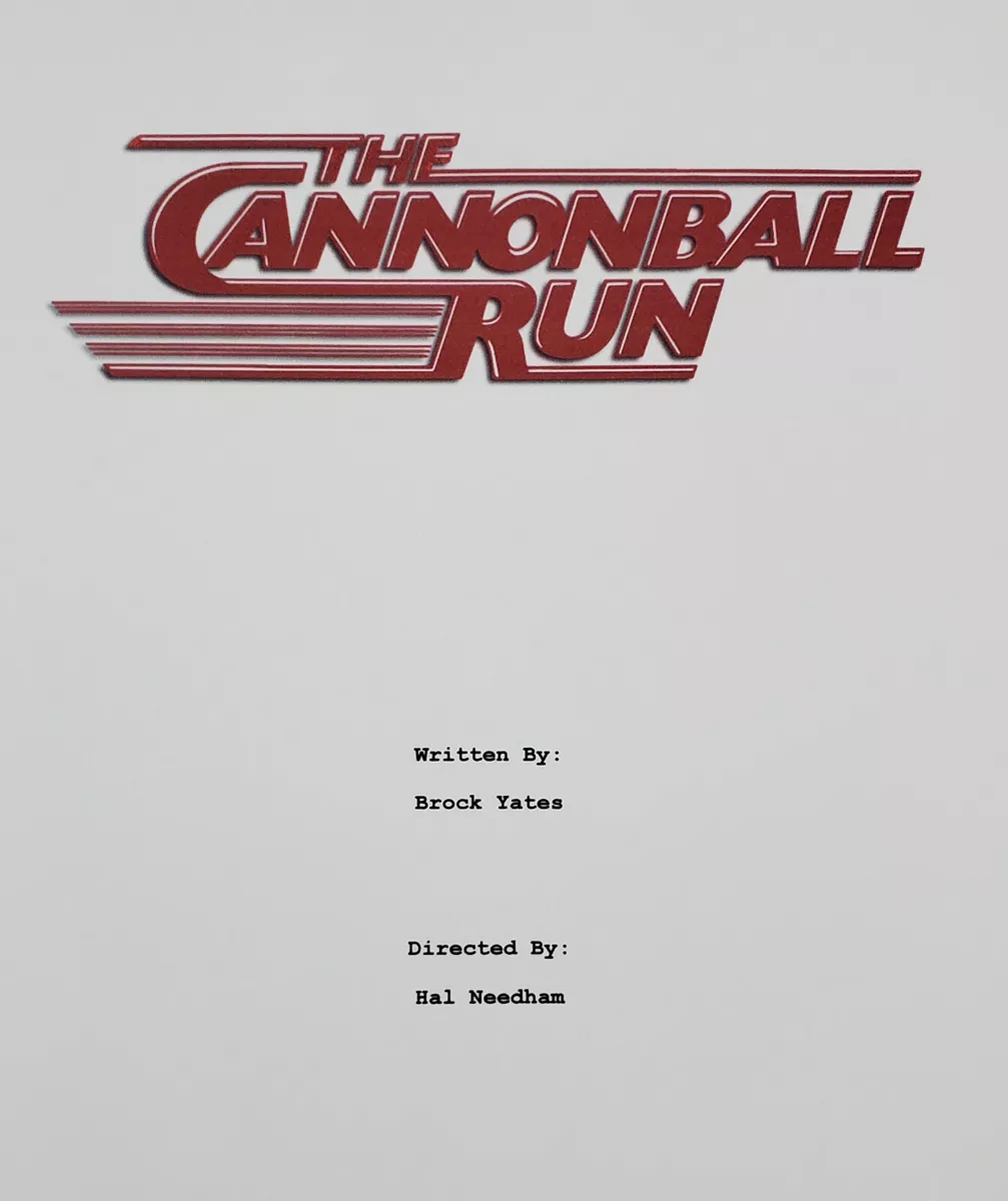 Cannonball Run Movie Signed Script Screenplay Autographed Burt