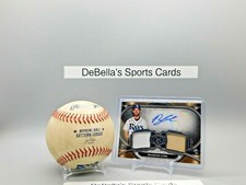 2021 Museum Collection Brandon Lowe Dual Relic Auto Tampa Rays SPDRA-BL #188/271