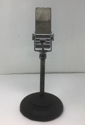 Vintage 1940's Electro Voice V1 Ribbon Microphone w/ Stand Works
