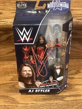 WWE WrestleMania Elite Autographed JSA AJ Styles 2022 Action Figure BAF -Read