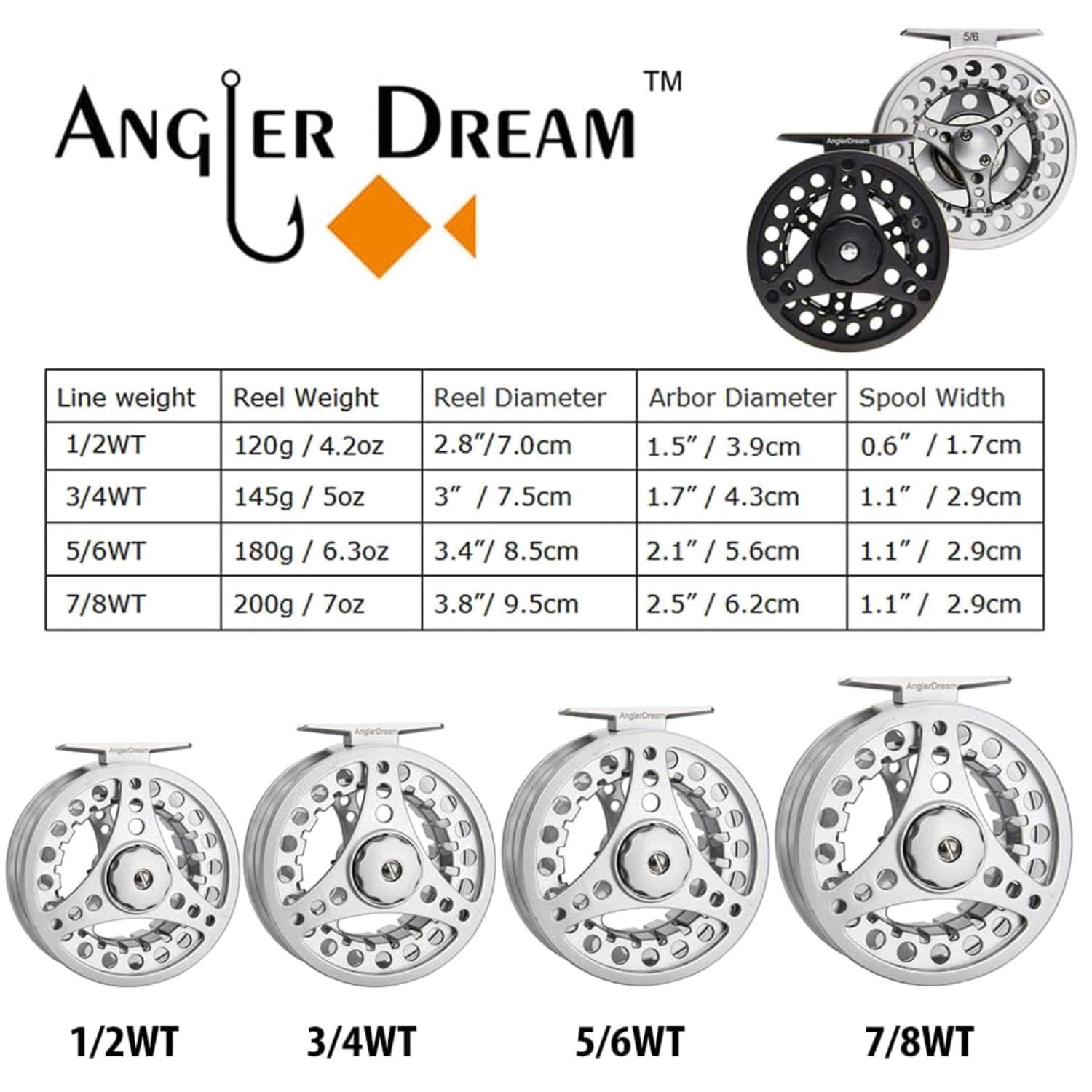 Aluminum Alloy Fly Reel Combo with Line - 3/4WT^
