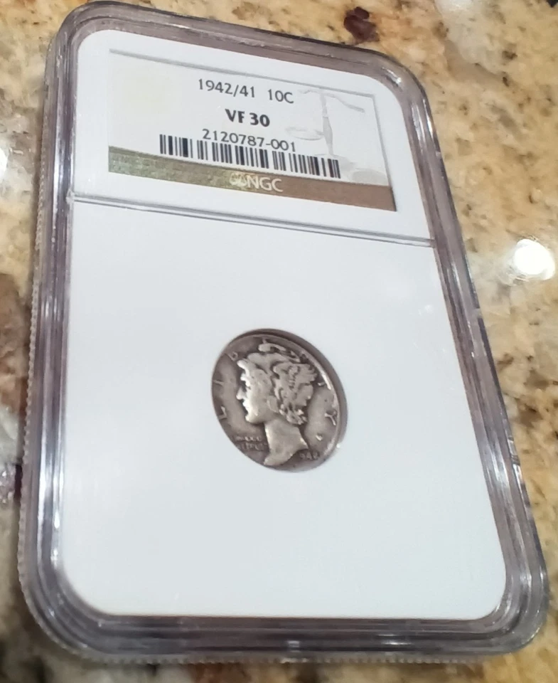1942/1 Liberty Head ("Mercury") dime, NGC VF-30, classic US overdate - Image 2 of 4