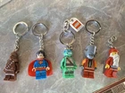 5 Lego Keychain Lot Superman, Star Wars. TMNT, Santa