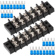 Terminal Block - 2 Pack 6 Positions 200v-450v 20-30A Dual Row Screw Terminals...
