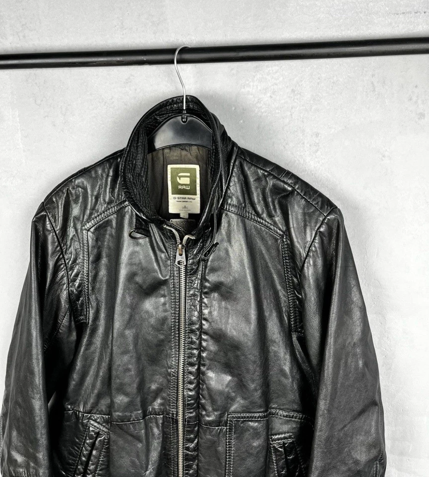 G-Star Hermans Leather Jacket Size L  - Image 4 of 4
