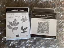 Stampin Up CHANGING LEAVES Stamp Set, Dies HYBRID Emboss Folder Bundle NEW