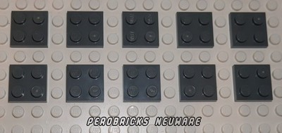 Lego Basic 10 Platten neu-dunkelgrau 2x2 #3022 NEUWARE