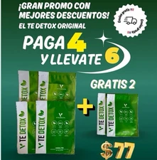 VitalHealth V Te Detox Herbal Tea 4 Pack  1 Month Supply 2 Free De Tox