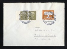 SAARLAND Nr.411 u.a. BRIEF SST HOMBURG 18.11.1957 - LIECHTENSTEIN (975730)