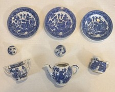 Blue Willow Miniature Tea Set 6 Pieces Made In Japan Vintage A-A17