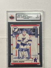 1990-91 Score NHL Hockey American #151 Curtis Joseph Rookie Card KSA 9. rookie card picture