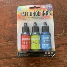 Tim Holtz Alcohol Ink .5oz 3/Pkg-watermelon- -citrus- -sailboat blue-  14ml 
