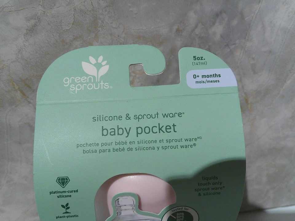 Bolsillo para alimentos Green Sprouts rosa claro de silicona y brotes 5 oz/0+ meses Foto 3 de 4