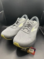 Brooks Ghost 16 Sneakers (1104182E040) Gray Yellow Running Shoes Men’s Size 12