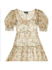 DANIELLE BERNSTEIN Womens Green Short Sleeve Above The Knee Fit + Flare Dress XS