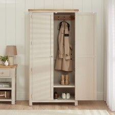 Marbury Putty Grey Double Shaker Cupboard Kitchen Pantry/Linen/Coat- PUT55-F425