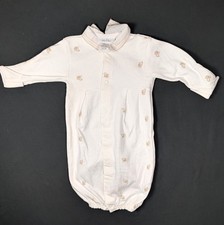 Vintage Baby Dior Monogram Sleep Gown Layette White Embroidered 0-3M Up to 11lbs