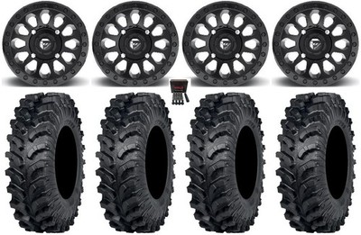 Fuel Vector 14'' Wheels Black 32'' MT911 Tires Can-Am Renegade Outlander