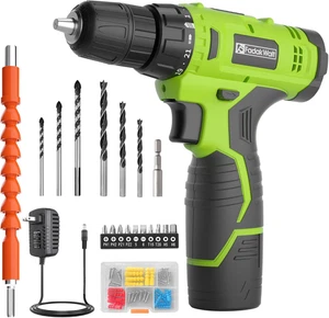 FADAKWALT Cordless Drill Set,12V Power Drill Set with Battery and Charger, Elect