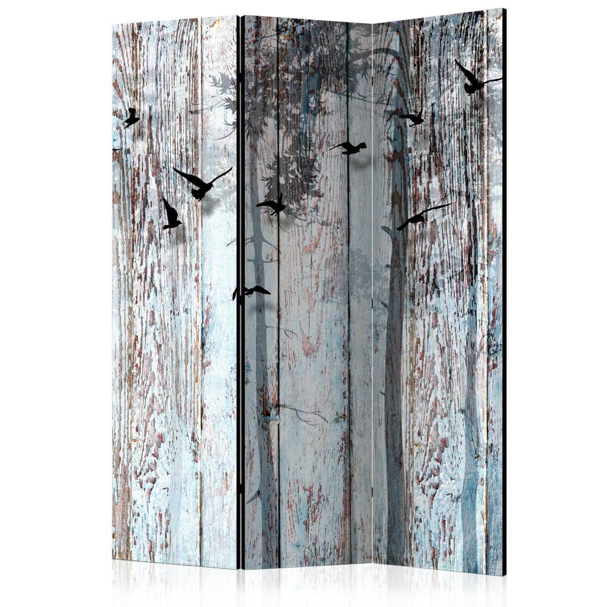 Paravent 3 volets Rustic Boards pour créer un coin bureau cosy dans le salon