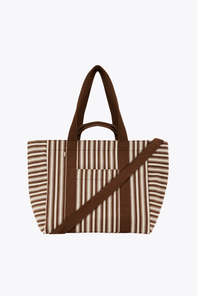 NWT Beis Vacation Tote Beach Bag in Maple Stripe