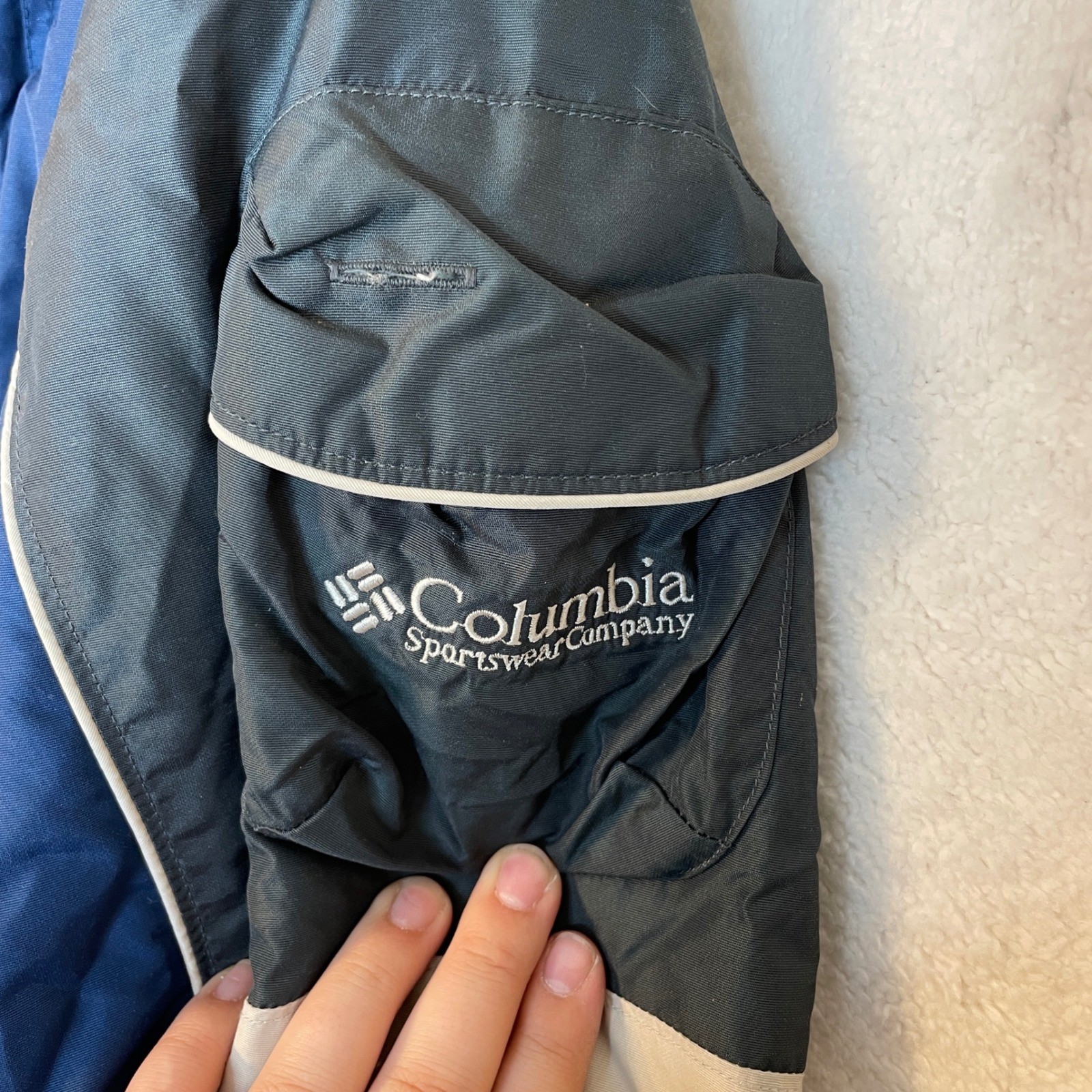 Columbia Sportswear Company Mens Blue Gray White Insulated Ski Jacket Large