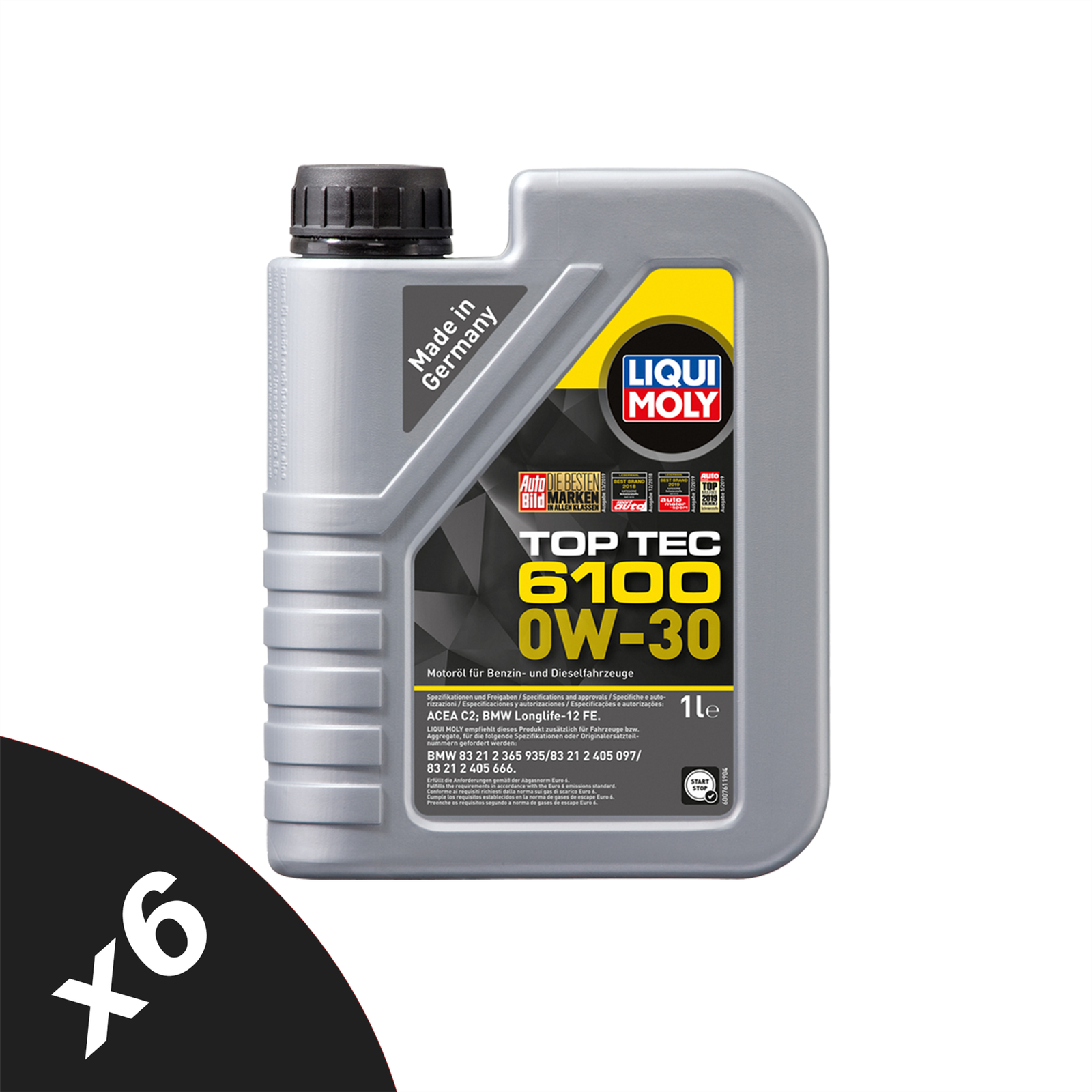 Liqui Moly Top Tec 6100 0w30 Fully Synthetic Engine Oil ACEA C2 API SP 6x1L