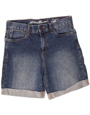 EDDIE BAUER Womens Boyfriend Mid Rise Denim Shorts US 2 XS W28 Blue Cotton BO10