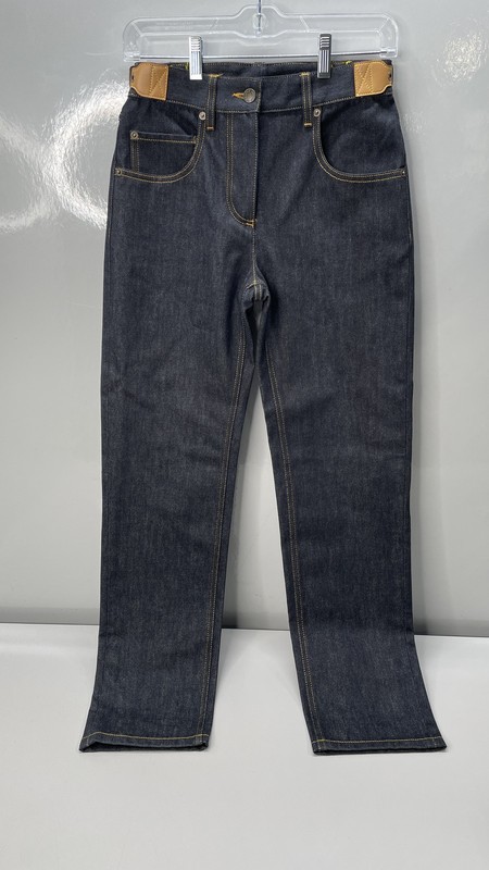 Louis Vuitton Womens Jeans Dark Blue Size US 0/IT 34 Leather Eyelets *PREOWNED*