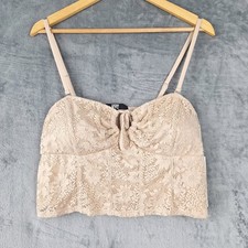 Womens Top XXL Babydoll Floral Lace Corset Bustier Cropped Coquette Fairy Cami