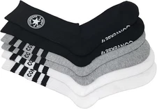 Converse Men’s Crew Socks 3 Pack Size 6-12 Black White Comfort Cotton Athletic