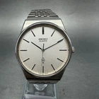 Seiko Watch Men 33mm Silver Dial Silver Tone Round 4120-8020 New Battery Vintage